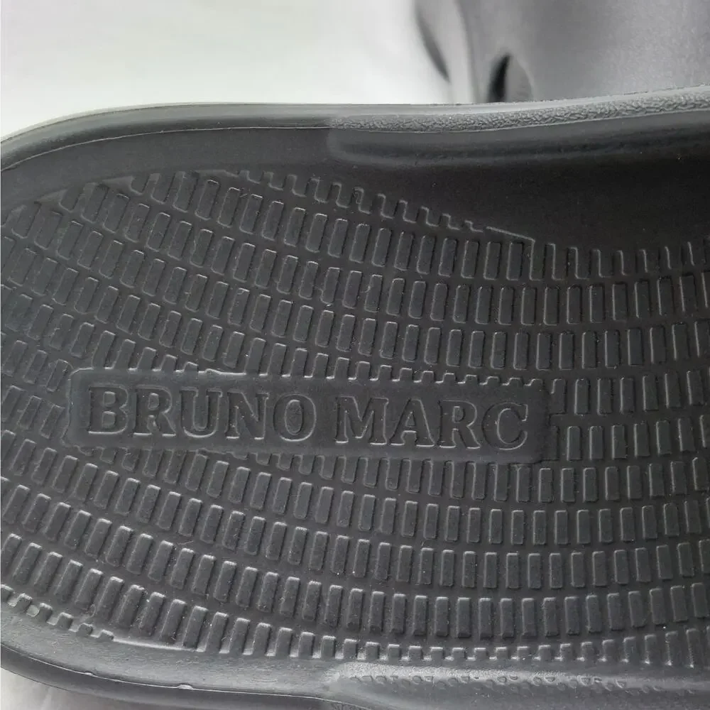 Bruno Marc Mens Slide Sandals Size 10 Black Beach Summer Lounge Vacation Shoes